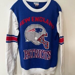 New England Patriots Blue and White Sweater